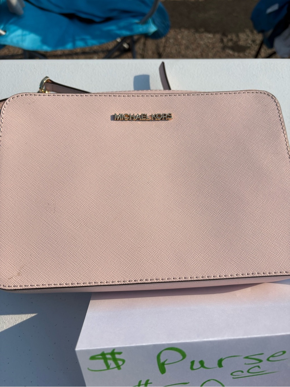 Michael Kors Pale Pink Saffiano Crossbody Bag